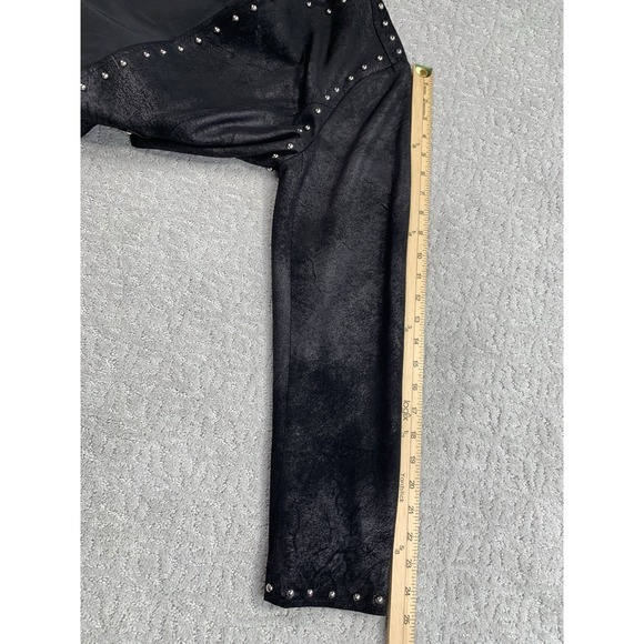 Cartise Black Studded Faux Suede Jacket Womens 8 Open Front Edgy Moto Style - Picture 9 of 10